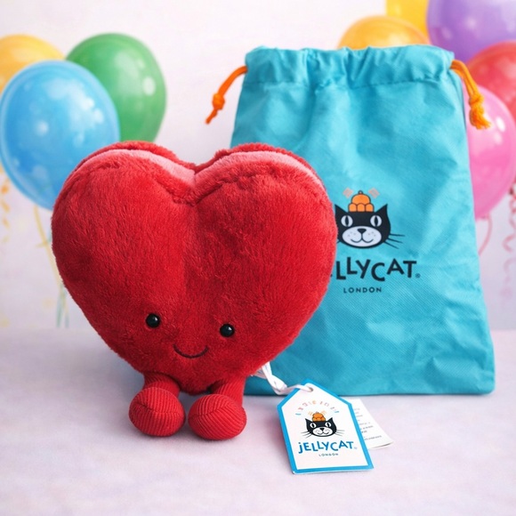 Jellycat Arlette Red Heart Stuffed Animal - Picture 4 of 16